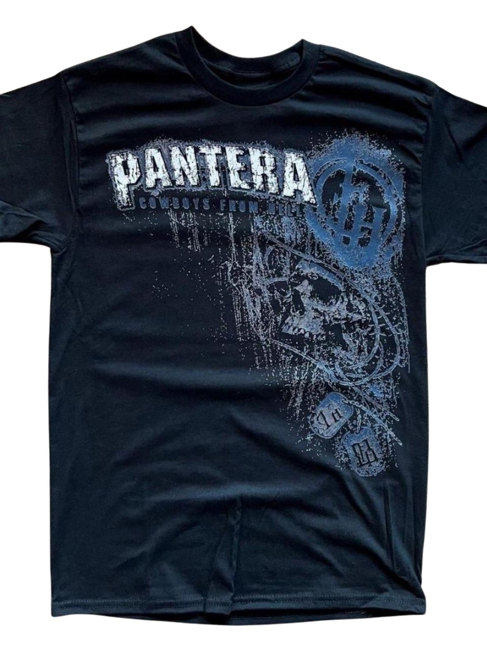 Black Pantera Graphic Tee with Blue Print